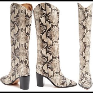 Analeah Snakeskin Leather Boots 🐍 8 SCHUTZ